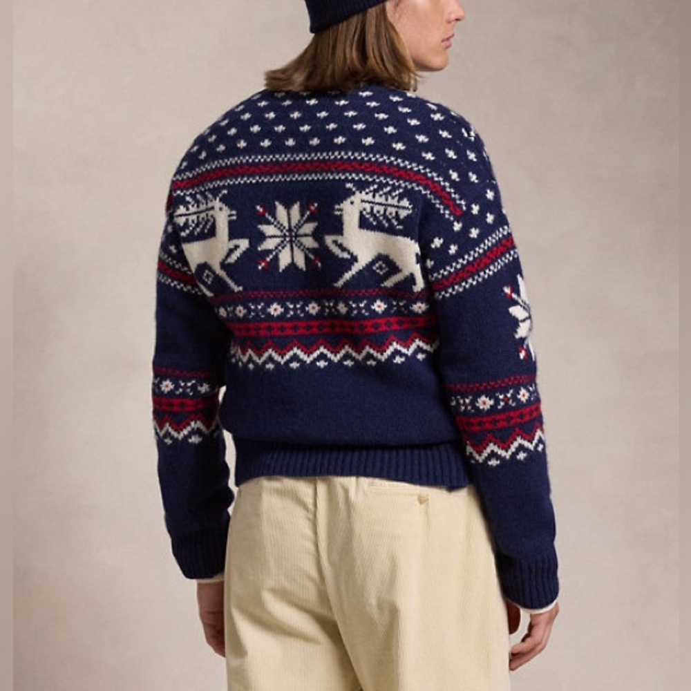 Reindeer-Patterned Wool Sweater - Picture 2 of 6